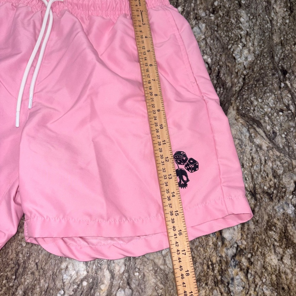 Punk Swim Trunk L Pink Skull Rose Graphic WXYZ MFG CO - Picture 4 of 11